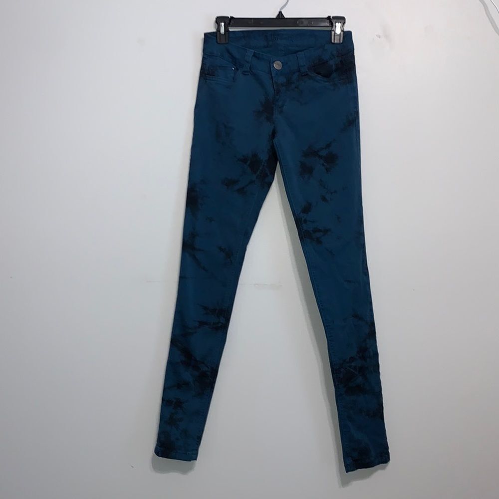 H & G Juniors Blue Black Marble Skinny Denim Casual 5-pocket Jeans Pants Size 3
